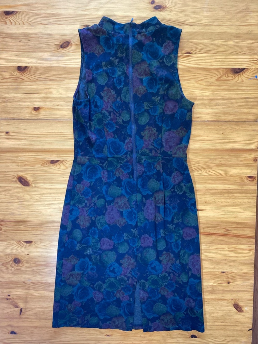 Halogen Fairy Grunge Dark Floral Mock Neck Sheath Midi Dress Size Medium - Picture 7 of 11
